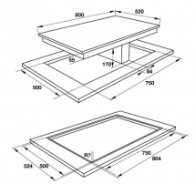 BẾP ĐIỆN TỪ KẾT HỢP HÚT MÙI HAFELE HC-IHH80A